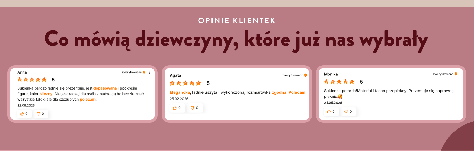 Opinie klientek. Co m&oacute;wią dziewczyny, kt&oacute;re już nas wybrały.
